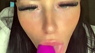 British exchange student explores solo toys and orgasms