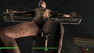 Intense BDSM Action in Fallout 4 Gode Cross with Rough Bondage and Domination.