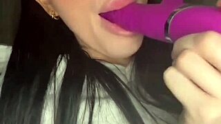 British exchange student explores solo toys and orgasms