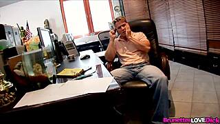 Sexy Brunette Maid Black Angelika Drains Her Boss Intriguingly