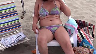 On the beach, I FINGER my friend and let her stepson finish inside!