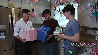 Birthday STEP FAMILY BUM RUSH with banging and anal