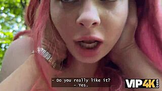 Watch Miss Olivia show red lingerie and get fucked in public in front of her boyfriend?