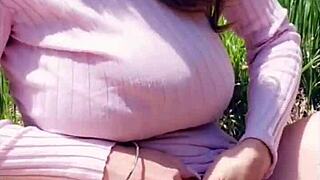 Kat Marie says, 'Watch me masturbate in public with my big tits out'