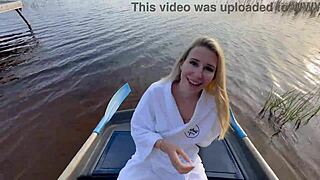 Risky outdoor sex with hot blonde in fishnets, dang I’m nervous