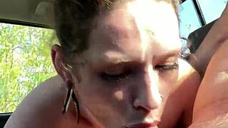 busty petite 18+ hooker drilled hard in public