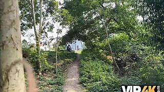 Watch Miss Olivia show red lingerie and get fucked in public in front of her boyfriend?