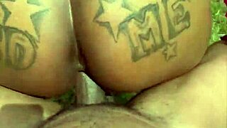 Outside GETTING DICKED DOWN by rough ebony with wet creampie