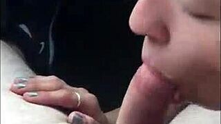 Young Cocksucker Gags on Cum During Public Blowjob