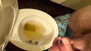 He strokes his monster cock during masturbation, feeling horny with his big dick