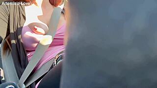 Artemisia Love Flashes Big Boobs During Car Ride As Horny Italian Milf!