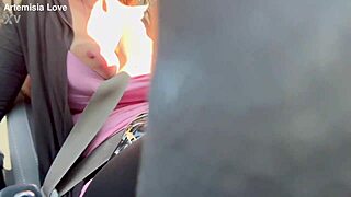 Artemisia Love Flashes Big Boobs During Car Ride As Horny Italian Milf!