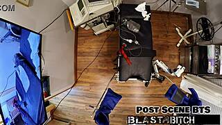 stefania mafra gets facial after intense blowjob backstage