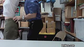 cute redhead thief gets drilled hard by mall security after getting caught on hidden cam