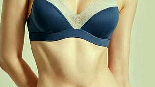 girls in flowery underwear pose with cute charm. their sexy vibe fills the room.