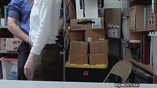 cute redhead thief gets drilled hard by mall security after getting caught on hidden cam