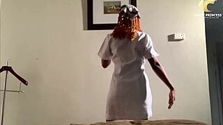 Ebony nurse says, 'I'll fuck you for that promotion.'