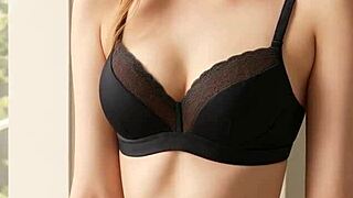 girls in flowery underwear pose with cute charm. their sexy vibe fills the room.