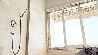 Holy! Asian Student Strips While Washing Clothes in Shower on Trip!