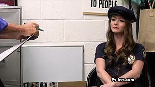 hey, she looks damn sexy in that uniform and even hotter riding cock at work!