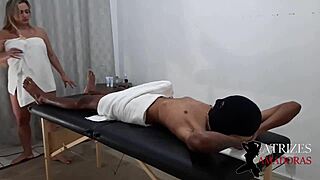 Blonde milf rides young guy's big dick