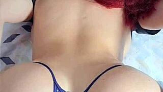 Latina redhead goddess from Medellin shakes her big ass on all fours for hardcore action