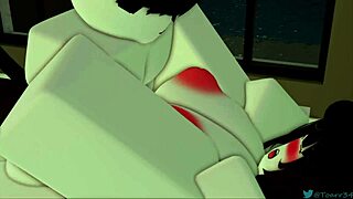 Subtle ass and big tits tease with monster cock