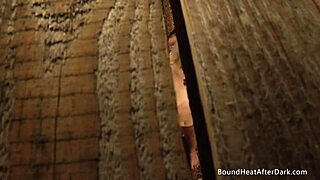 voyeur lesbian slave peeks and masturbates to big orgasms under femdom punishment