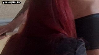 Hotel Maid Catches Guest Flashing Hard Cock and Gets Cum on Her Ass