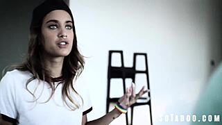 Uma Jade's ignorant guy tries turning lesbian stepsis straight, huh?