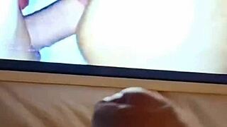 Masked Skinny Girl Covered in Cum on Ass Tribute