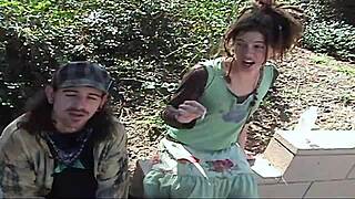 Horny Grunge Couple Screws in Park Bent Over.