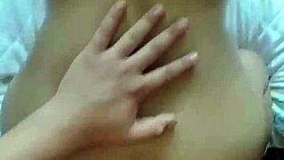 moaning with pleasure, i love fucking her shaved pussy