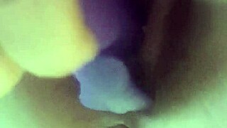 She moans during morning creampie with dildo