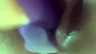 She moans during morning creampie with dildo