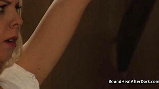 Does the blonde slave lick and touch her dom madame's big tits?