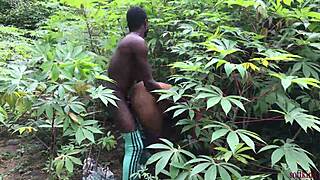 softkind bangs stepmom from behind in bush for christmas