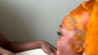 Ebony amateur sucks big black cock