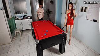 yo, teaching my sister-in-law to play pool and getting naughty outside...