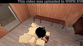 Roblox-kattunge domineras och knullas hårt i vild scen