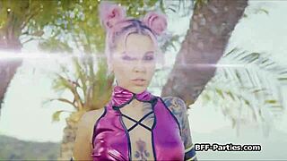 Man, sharing hard dick with warrior besties as Kitana feels unreal!