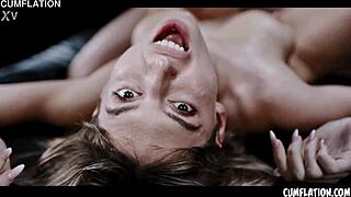 I can't get enough cum, fill me up with more, Steve! Horny fantasy with cum on tits and swallow.