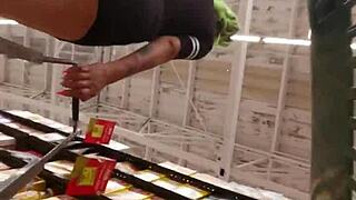 big ass latina seduces in supermarket