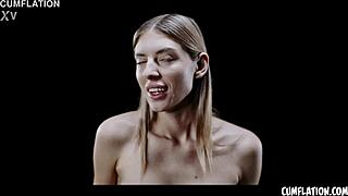 I can't get enough cum, fill me up with more, Steve! Horny fantasy with cum on tits and swallow.