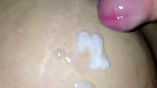 Teasing Cum Load on Big Pregnant Belly