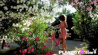 Jenna Foxx Strips Outdoors, Revealing Her Curly Hair And Big Tits