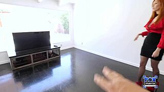 Sexy Mature Cougar Lauren Phillips Rides Big Ass Redhead Pawg with Bouncy Tits Intensely