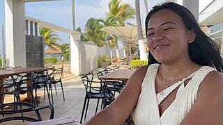 Latina Tourist Desperado Follows Me During Workout Casting Interview