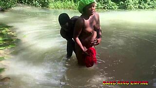 stunning ebony milf banged by 4k big black cock in village stream