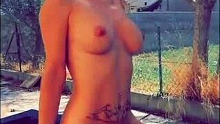 Dirty milf flashes nude in public, leading to outdoor sex snaps